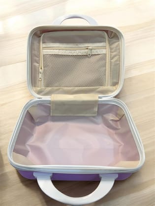 Fancy Cute Cartoon Purple Kuromi Print Travel Vanity Bag Organizer Cosmetic Travel Case Hand Luggage Mini Suitcase with Elastic Band at Back