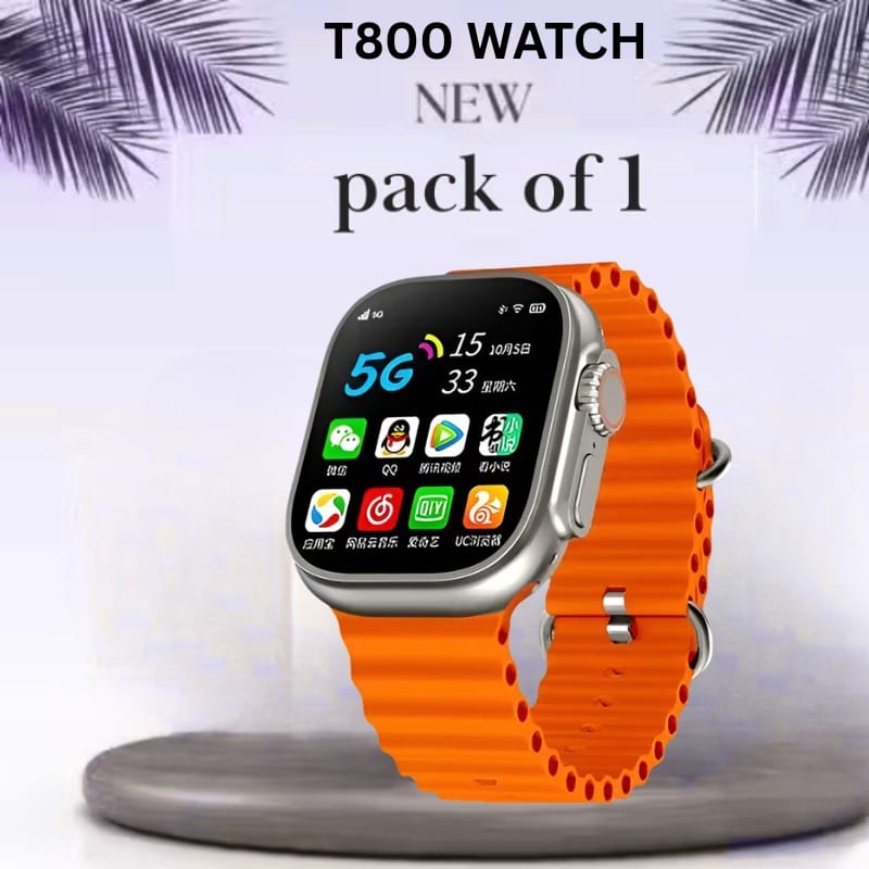T800 Smartwatch with Orange Band