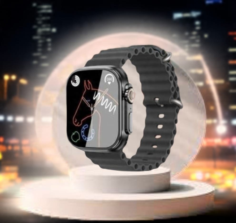Premium Black Smartwatch with Vivid Display and Sport Band