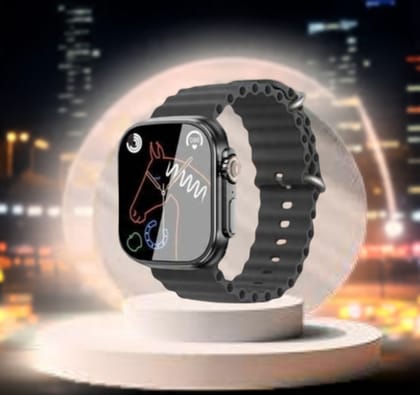 Premium Black Smartwatch with Vivid Display and Sport Band