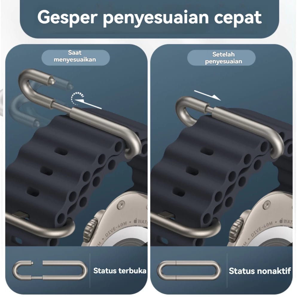 T800 Smartwatch with Black Ocean Strap and Health Monitoring