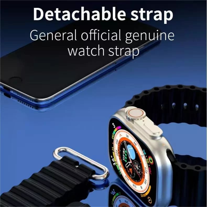 Advanced Smartwatch with Black Strap and Square Display