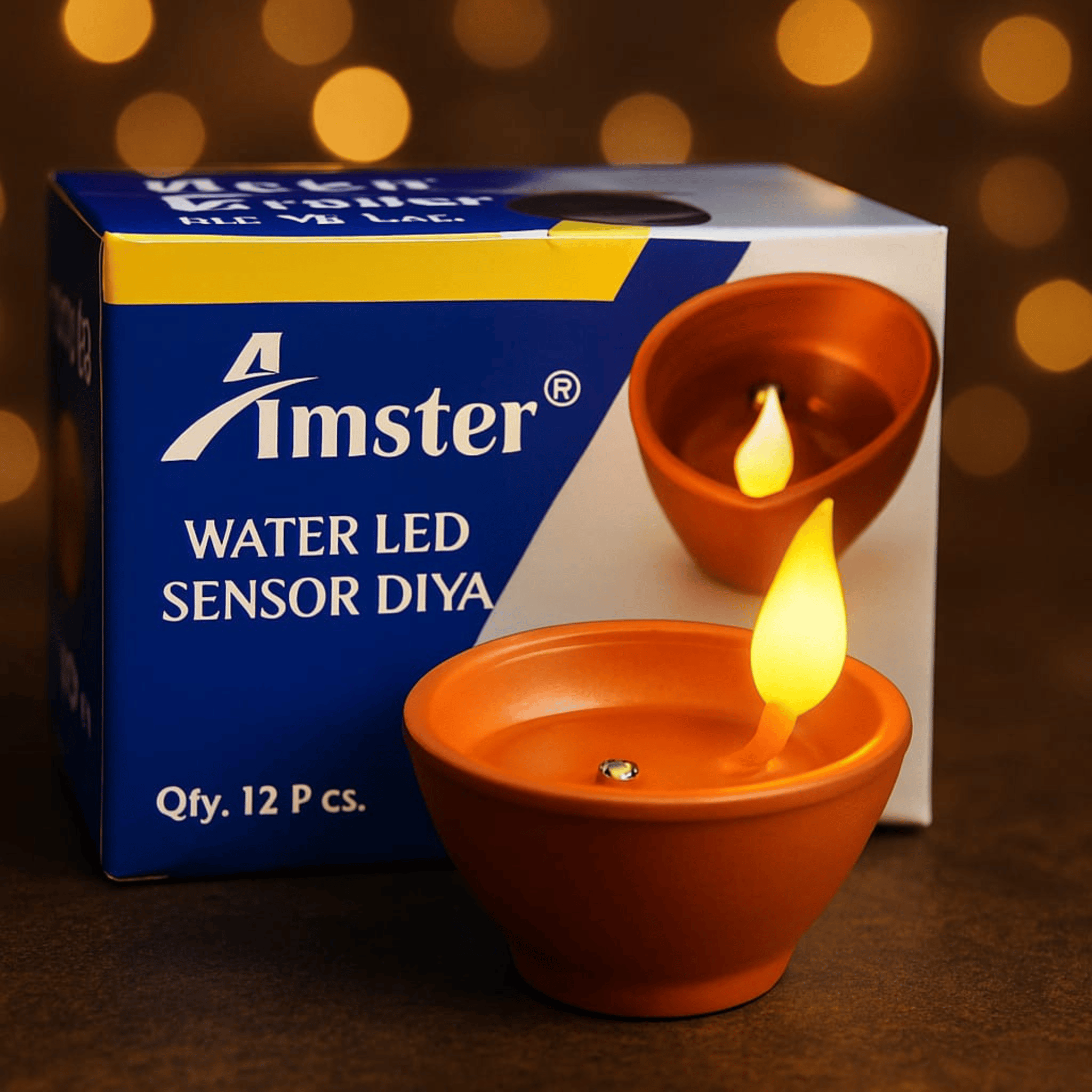 SAFFRON SHELF Plastic Decorative Water Sensor Diya 