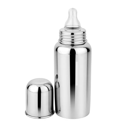 JCyourstore Steel Baby Feeding Bottle with Nipple and Cap 250