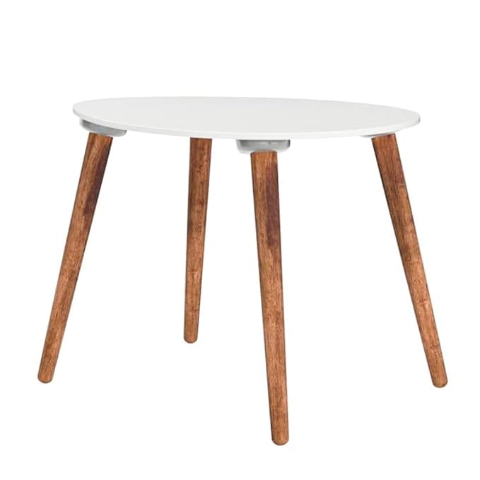 Coffee Table-Oval Wood Coffee Table Storage and Display Sofa Table, Small Modern Table Furniture for Living Room&Home Office (White)