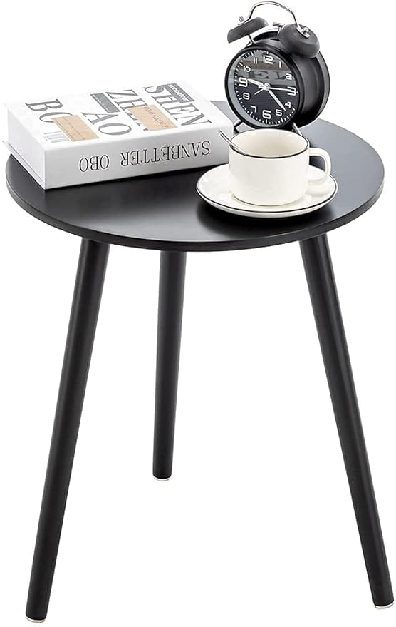 Brown Art Shoppee Fold-able Round Side Table for Tea Coffee Breakfast (Black)