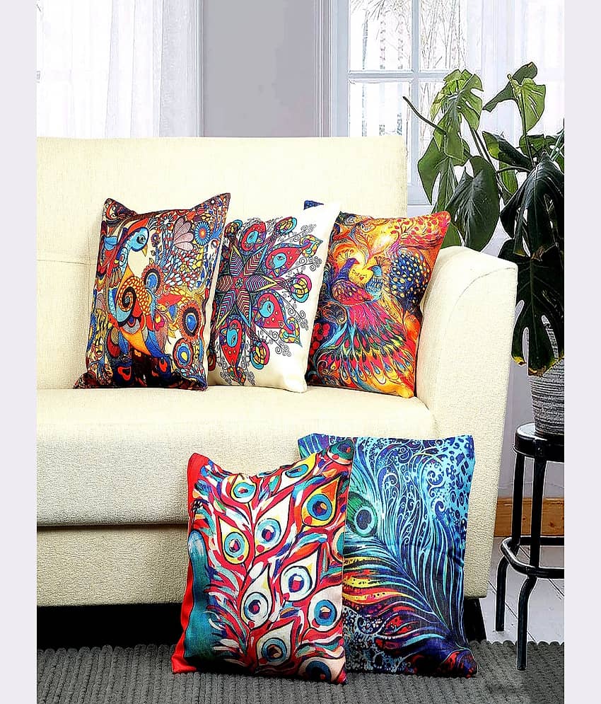 BELLA TRUE  Set of 5 Cushion Covers Floral Themed
