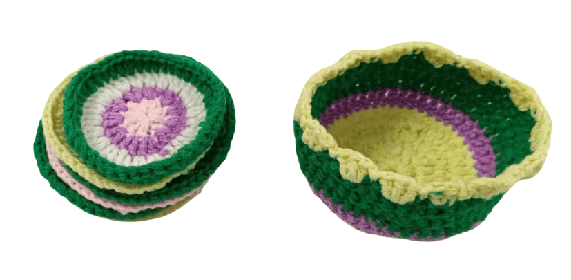 Handmade Crocheted Coasters & Mug Cozy Set - Vibrant Home Decor
