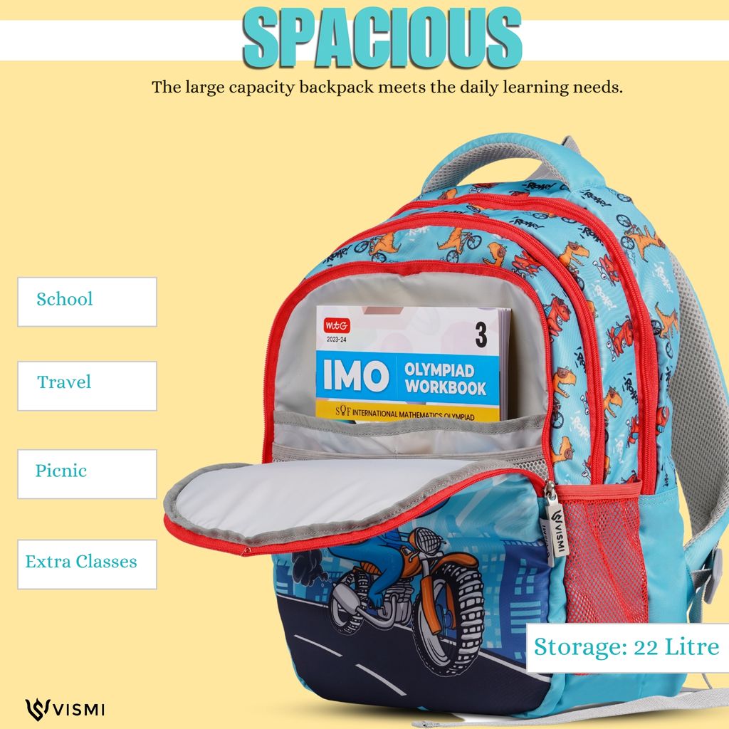 VISMIINTREND School Backpack Bags for Kids | School Bags | Water Resistant | Casual | Picnic | Travel | 5 to 10 Years School Backpack | Bag for Boys | Girls