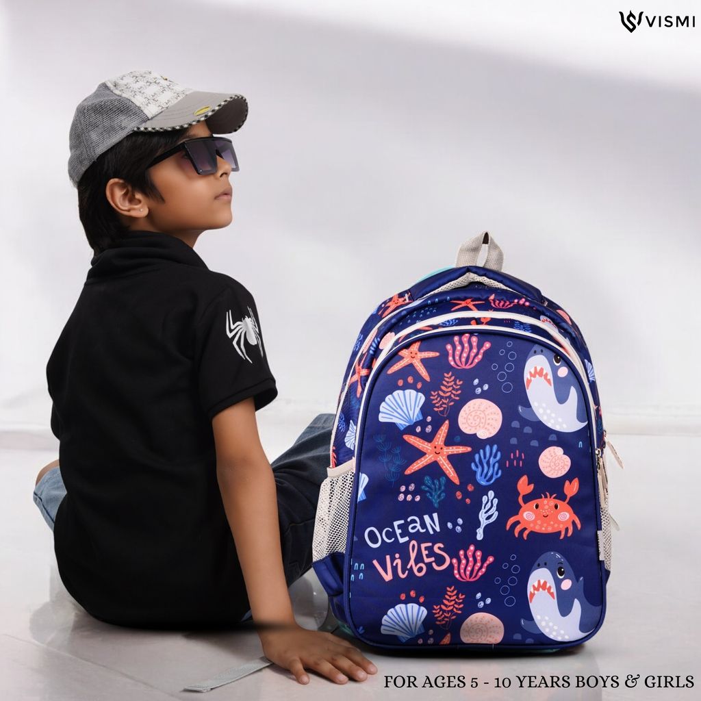VISMIINTREND School Backpack Bags for Kids | School Bags | Water Resistant | Casual | Picnic | Travel | 5 to 10 Years School Backpack | Bag for Boys | Girls