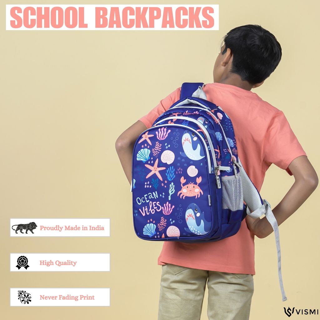 VISMIINTREND School Backpack Bags for Kids | School Bags | Water Resistant | Casual | Picnic | Travel | 5 to 10 Years School Backpack | Bag for Boys | Girls