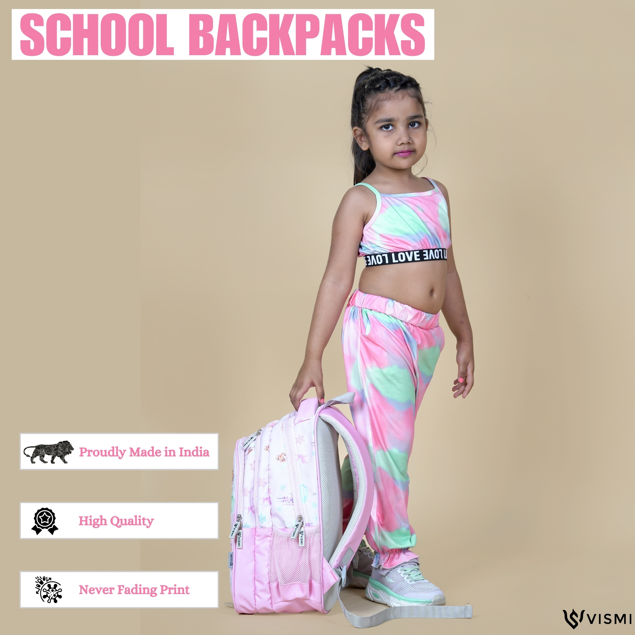 VISMIINTREND School Backpack Bags for Kids | School Bags | Water Resistant | Casual | Picnic | Travel | 5 to 10 Years School Backpack | Bag for Boys | Girls