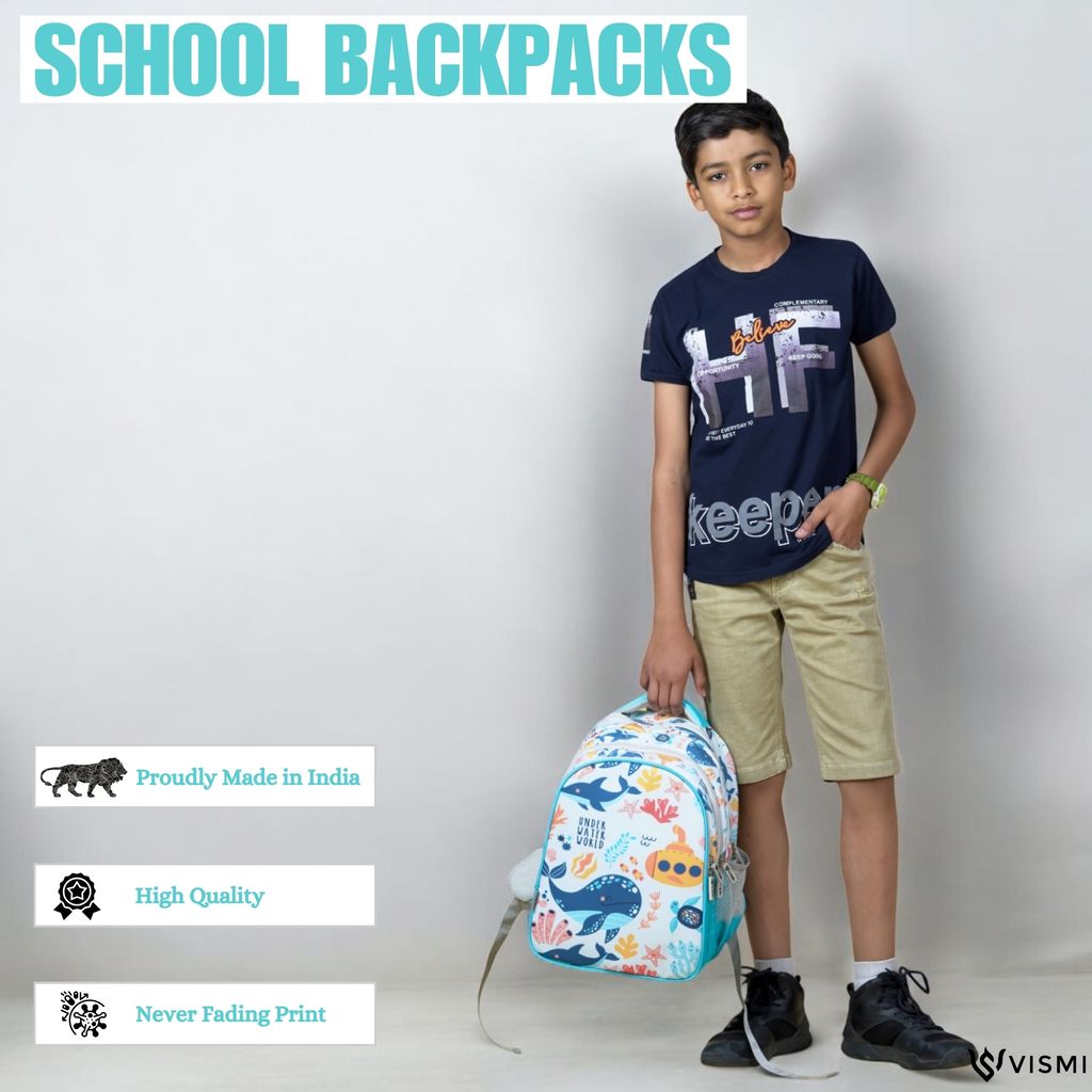 VISMIINTREND School Backpack Bags for Kids | School Bags | Water Resistant | Casual | Picnic | Travel | 5 to 10 Years School Backpack | Bag for Boys | Girls
