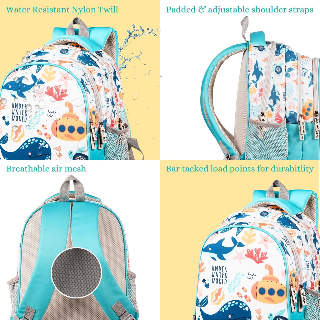 VISMIINTREND School Backpack Bags for Kids | School Bags | Water Resistant | Casual | Picnic | Travel | 5 to 10 Years School Backpack | Bag for Boys | Girls