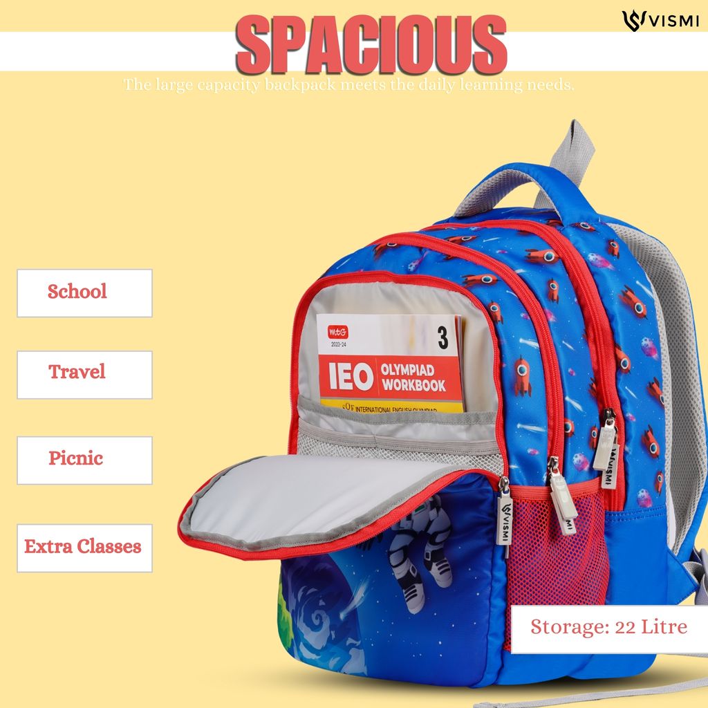 VISMIINTREND School Backpack Bags for Kids | School Bags | Water Resistant | Casual | Picnic | Travel | 5 to 10 Years School Backpack | Bag for Boys | Girls