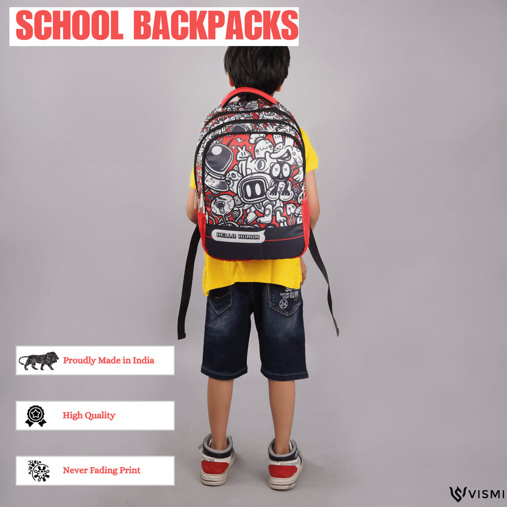 VISMIINTREND School Backpack Bags for Kids | School Bags | Water Resistant | Casual | Picnic | Travel | 5 to 10 Years School Backpack | Bag for Boys | Girls