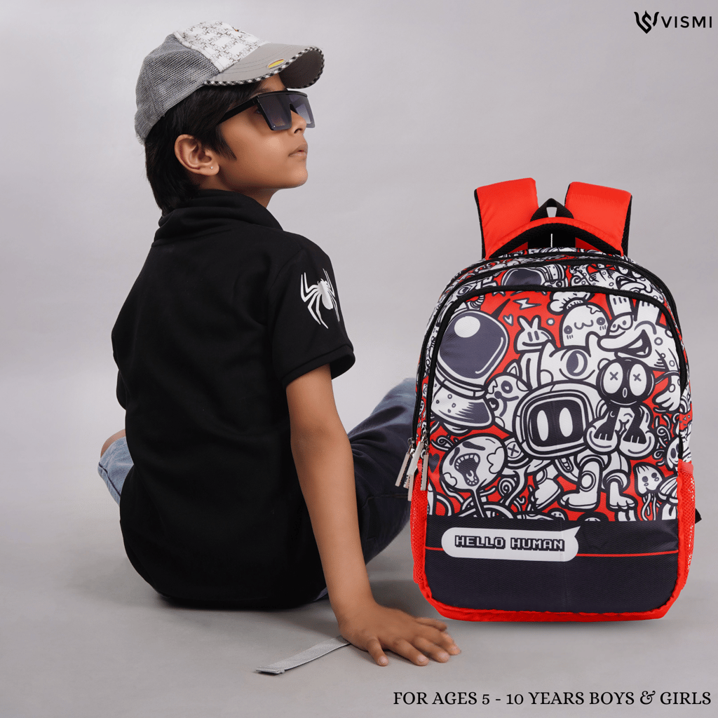 VISMIINTREND School Backpack Bags for Kids | School Bags | Water Resistant | Casual | Picnic | Travel | 5 to 10 Years School Backpack | Bag for Boys | Girls