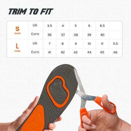 SNEAKARE Shoe Insoles, Antislip Insoles With Trimmable Feature, Super Soft And Extra Comfortable, Suitable For Sneaker, Canvas, Crocs, Boots & Casuals, Pack of 1 Pair (Size Uk7-Uk11.5) Large