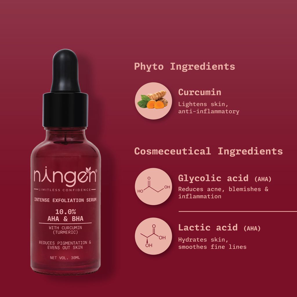 Ningen Intense Exfoliation Serum | Reduces Pigmentation & Discoloration | Contains AHA & BHA