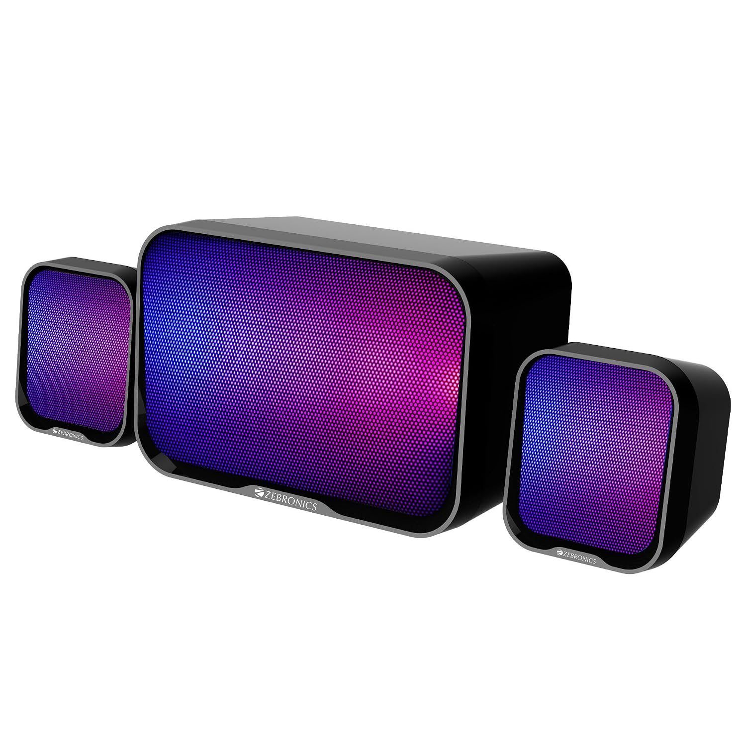 Zebronics Pluto1&nbsp;Desktop Speaker RGB Lights - Black