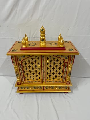 Handcrafted Wooden Temple Pooja Mandir for Home & Office Traditional Indian Mandap
