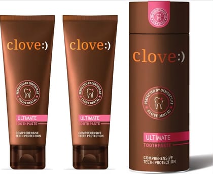Dentist recommended Clove Ultimate Toothpaste - Pack of 2(100gm*2)