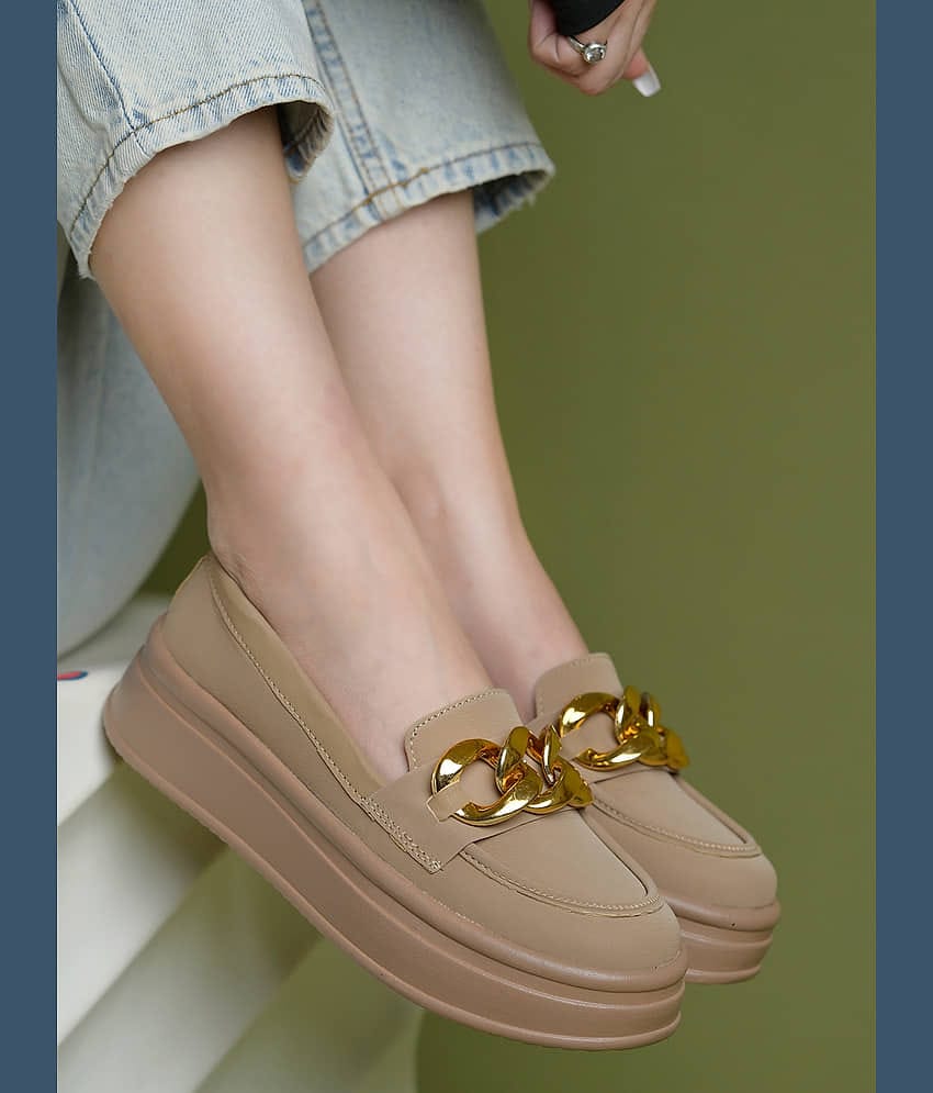 Stylestry Beige Women's Loafers