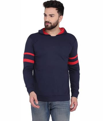 Galatea Cotton Blend Hooded Men's Sweatshirt - Navy Blue ( Pack of 1 )