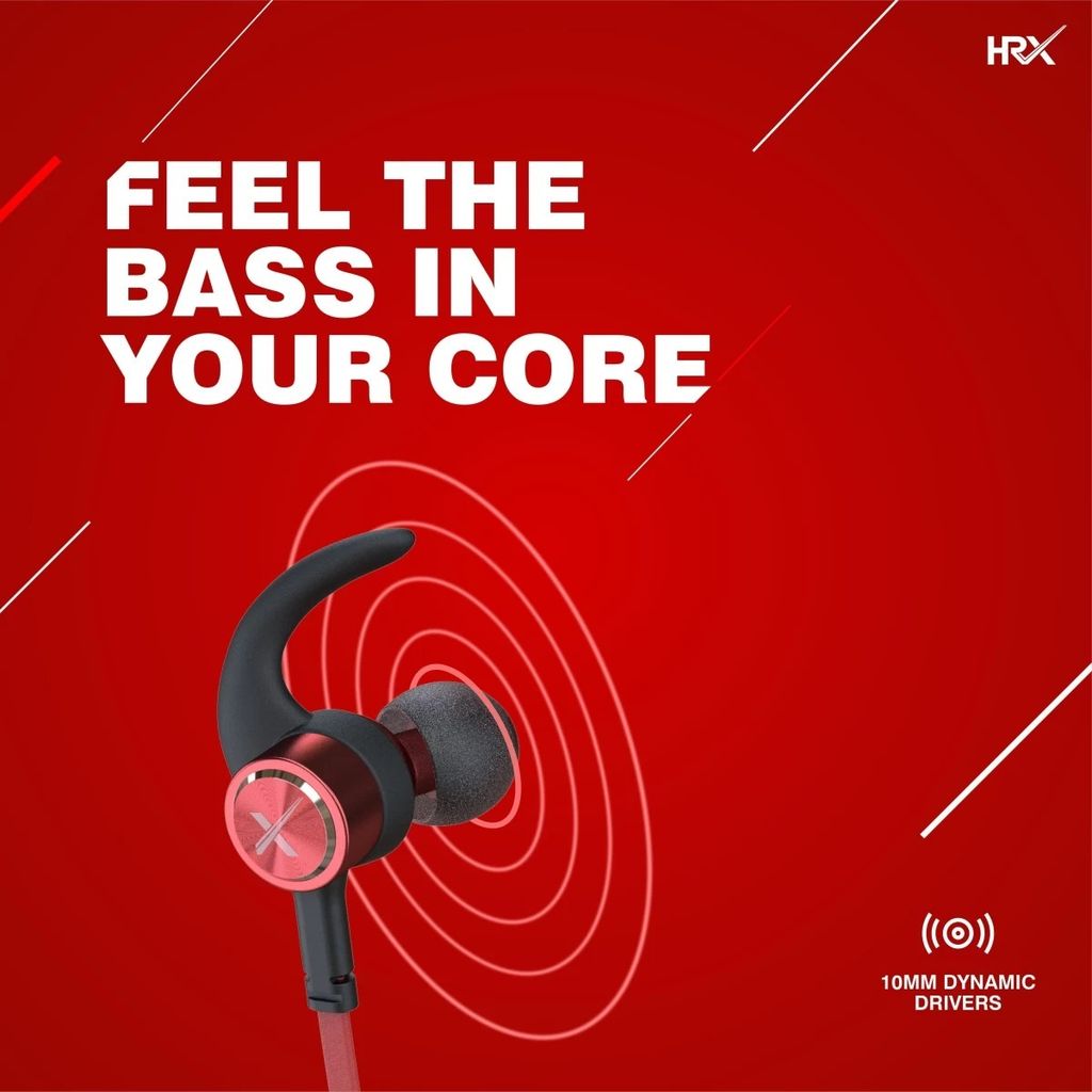 HRX 9R_3 Bluetooth  (Blazing Red, In the Ear)