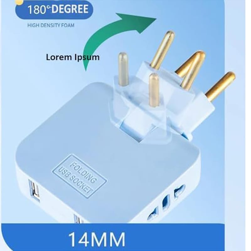 Adapter Wall Simple Multi-Plug Wall Adapter with Dual Sockets & Swivel Design