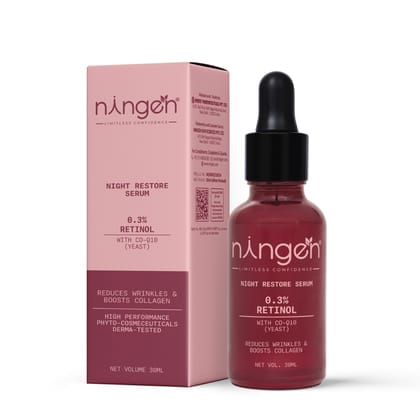 Ningen Night Restore Face Serum | Nighttime Face Serum for Boosted Collagen & Fine Line Reduction