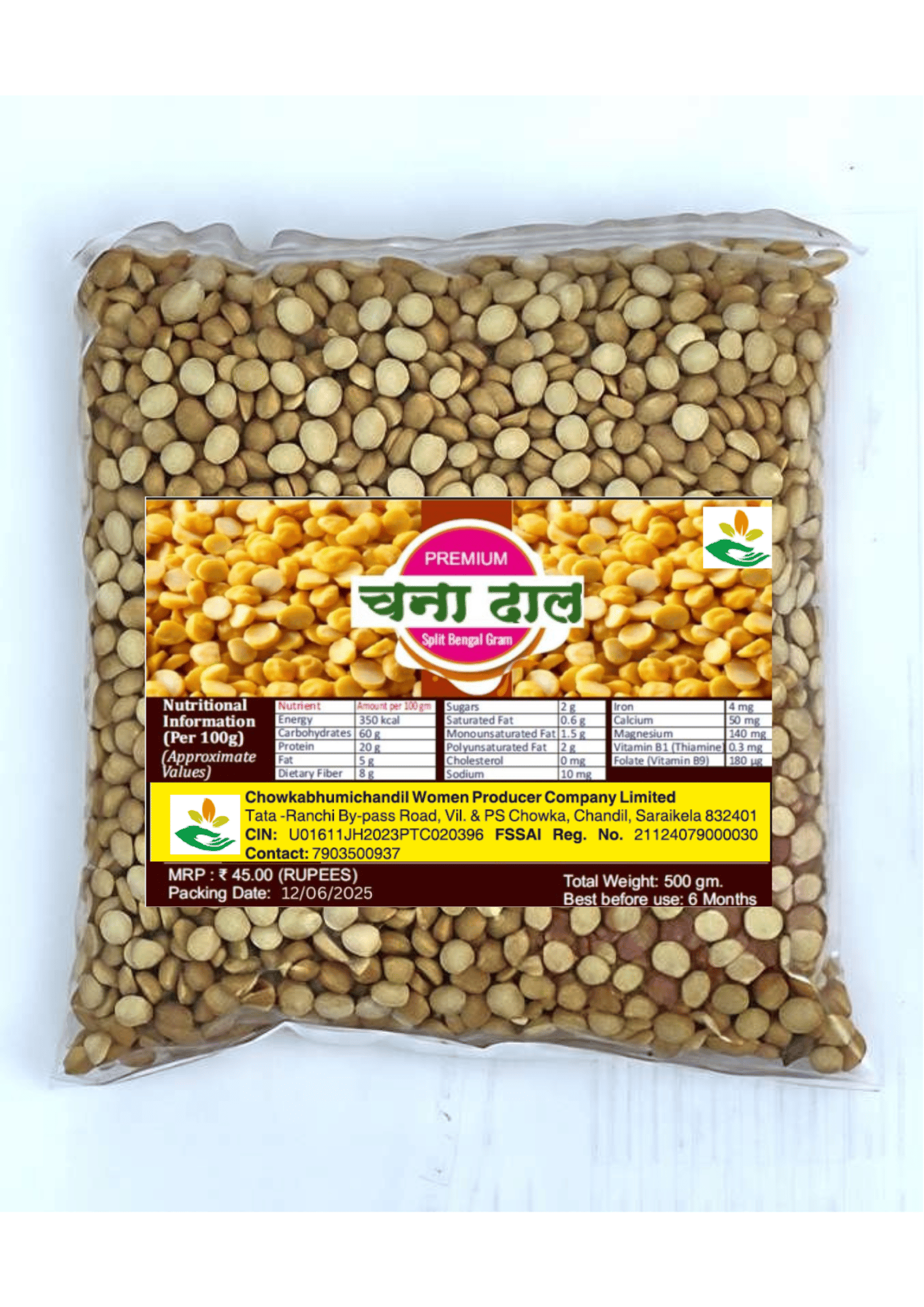 Premium Chana Dal / Split Bengal Gram - High Protein & Fiber (500g)