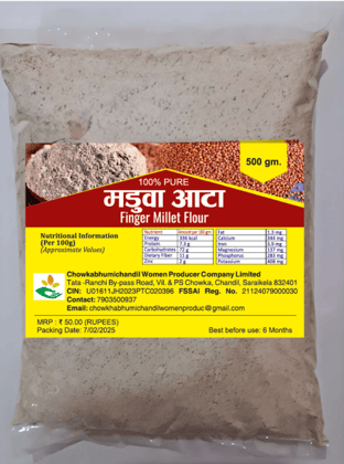 100% Pure Finger Millet Flour (Madua Atta) - 500gm