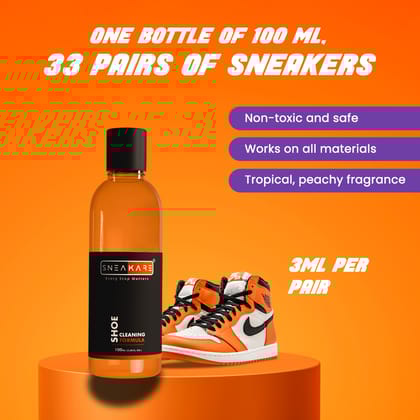 SNEAKARE Premium 6-in-1 Shoe Cleaning Kit - 150ml Foam & 100ml Shoe Cleaner - Sneaker Cleaner Kit with 1 Shoes Brush - Suitable for Sneaker Care, Canvas, Crocs, Boots & Casuals - Gifts for Men