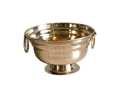 Handcrafted Pure Brass Puja & Decorative Bowl with Handles | Traditional Indian Katori