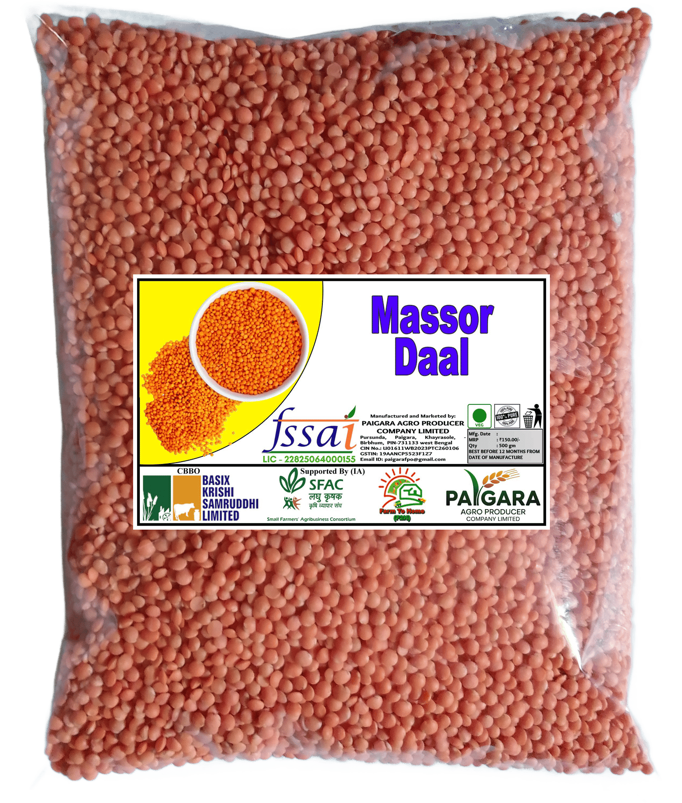Massor Daal 500 gm - Premium Unpolished Red Lentils