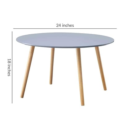 Brown Art Shoppee Round Coffee Table End Table,Modern Tea Side Table Furniture,Wooden Table with 4-Legs-24 inches (Grey)