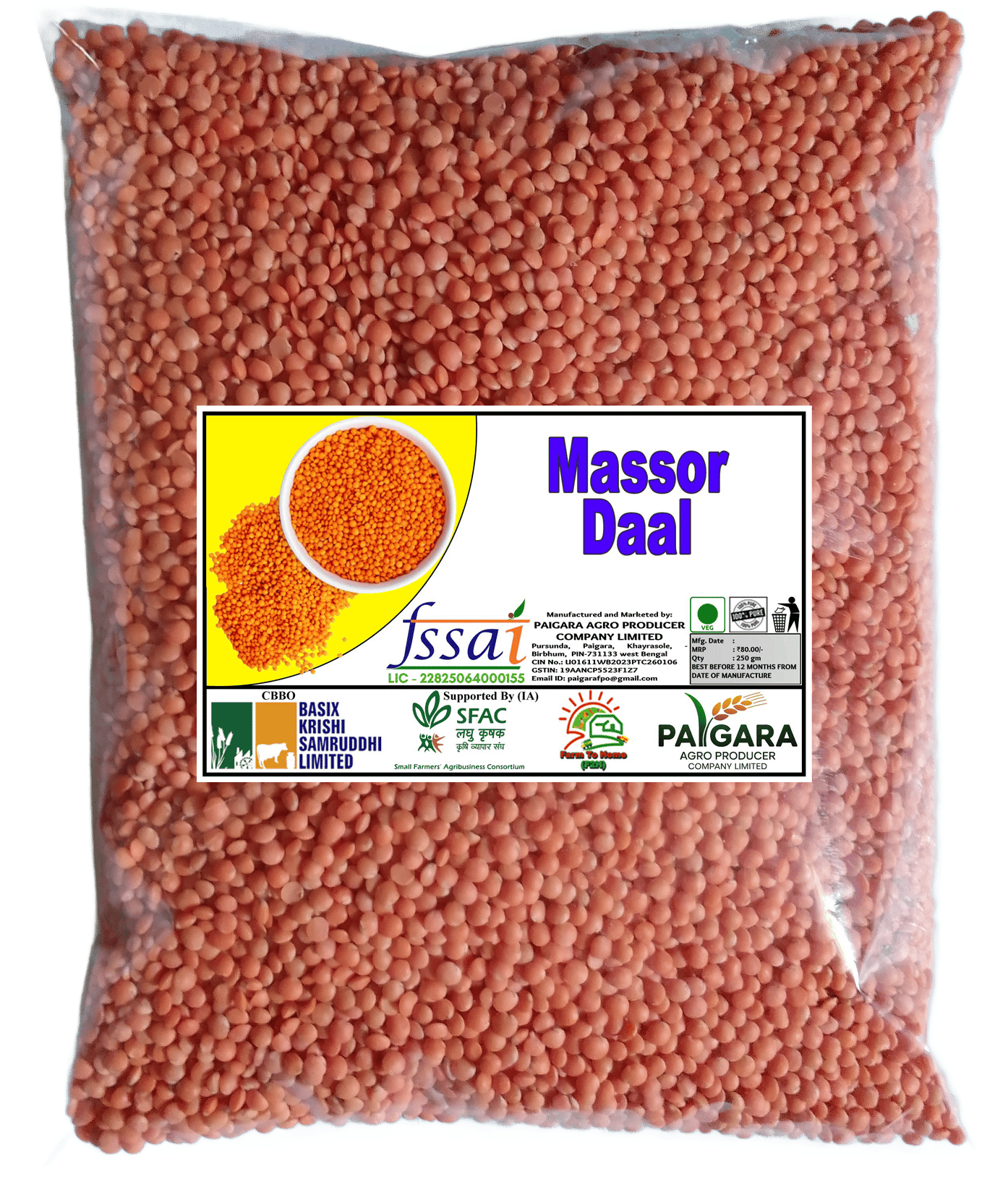 Massor Daal 250gm - Premium Unpolished Red Lentils