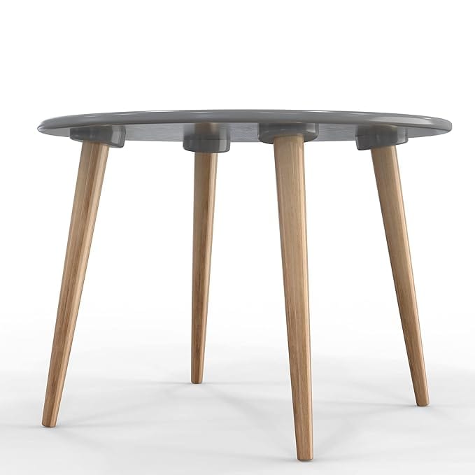 Brown Art Shoppee Round Coffee Table End Table,Modern Tea Side Table Furniture,Wooden Table with 4-Legs-24 inches (Grey)