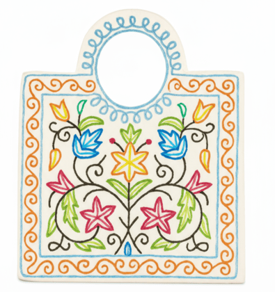 Embroidered Floral Decorative Handbag Ornament