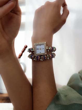 Wrenley Purple Bracelet and Wrist Watch Set-Purple