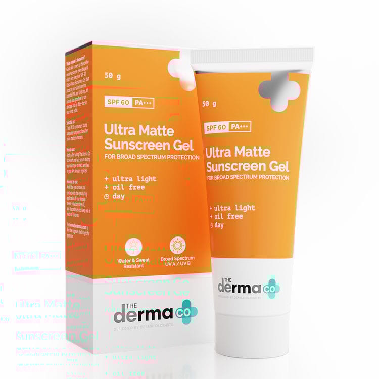 The Derma Co Ultra Matte Sunscreen Gel With SPF 60 PA+++ (50g)