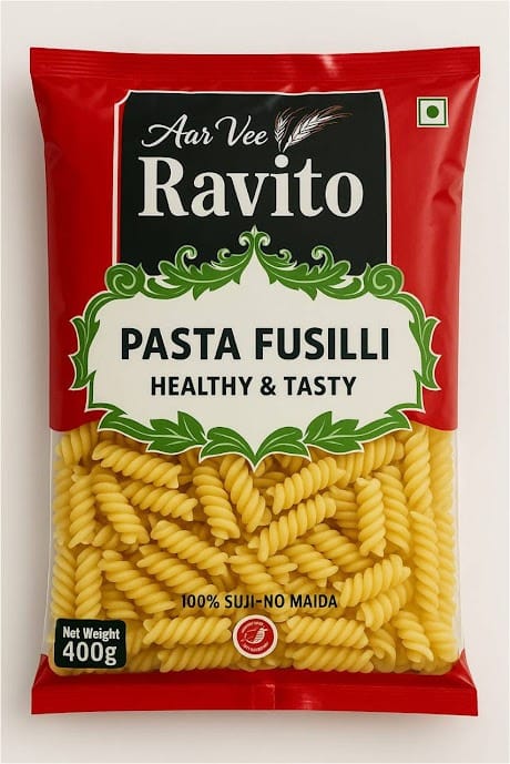 Aarvee Ravito Fusilli Pasta 400g, Healthy & Tasty