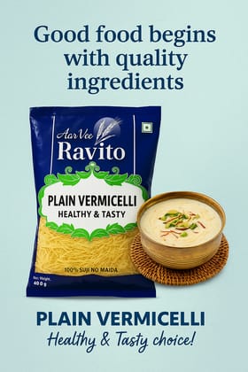 Aarvee Ravito Plain Vermicelli 400g, Healthy & Tasty