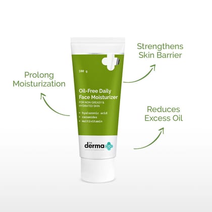 The Derma Co Oil-free Daily Face Moisturizer With Hyaluronic Acid Ceramides For Hydrated Skin (100gm)