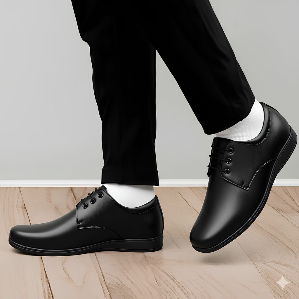 Latest Graceful Men Lace-ups Black Formal Shoe | Elegant Office, Party & Daily Wear | Stylish & Long-Lasting | Business Designer Formal Shoes for Men & Boys