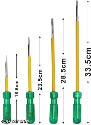 4-Piece Insulated Screwdriver & Voltage Tester Set with Green Handles