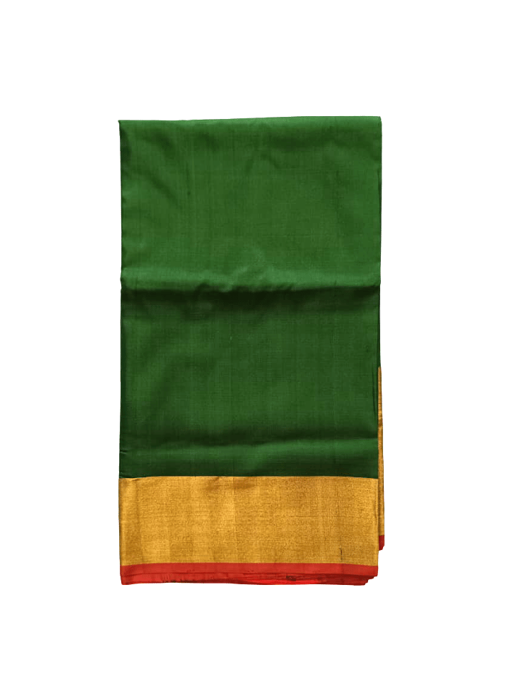 Elegant Dark Green uppada pattu Saree with Golden Zari Border