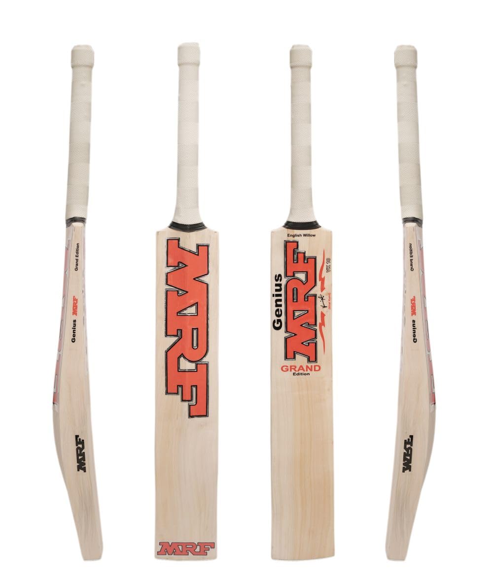TEKNAXO | MRF Stickered  Lightweight English Willow Cricket Bat for Adults | Full Size | Power Hitting | Tournament-Ready | Season Ball Compatible