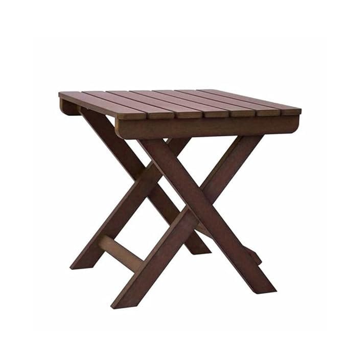 Handmade Wooden Outdoor Adirondack Natural Brown Foldable Coffee Table, Patio End Table for Poolside Garden, Living Room, Bedroom, Small Spaces (Square) 13 Inch